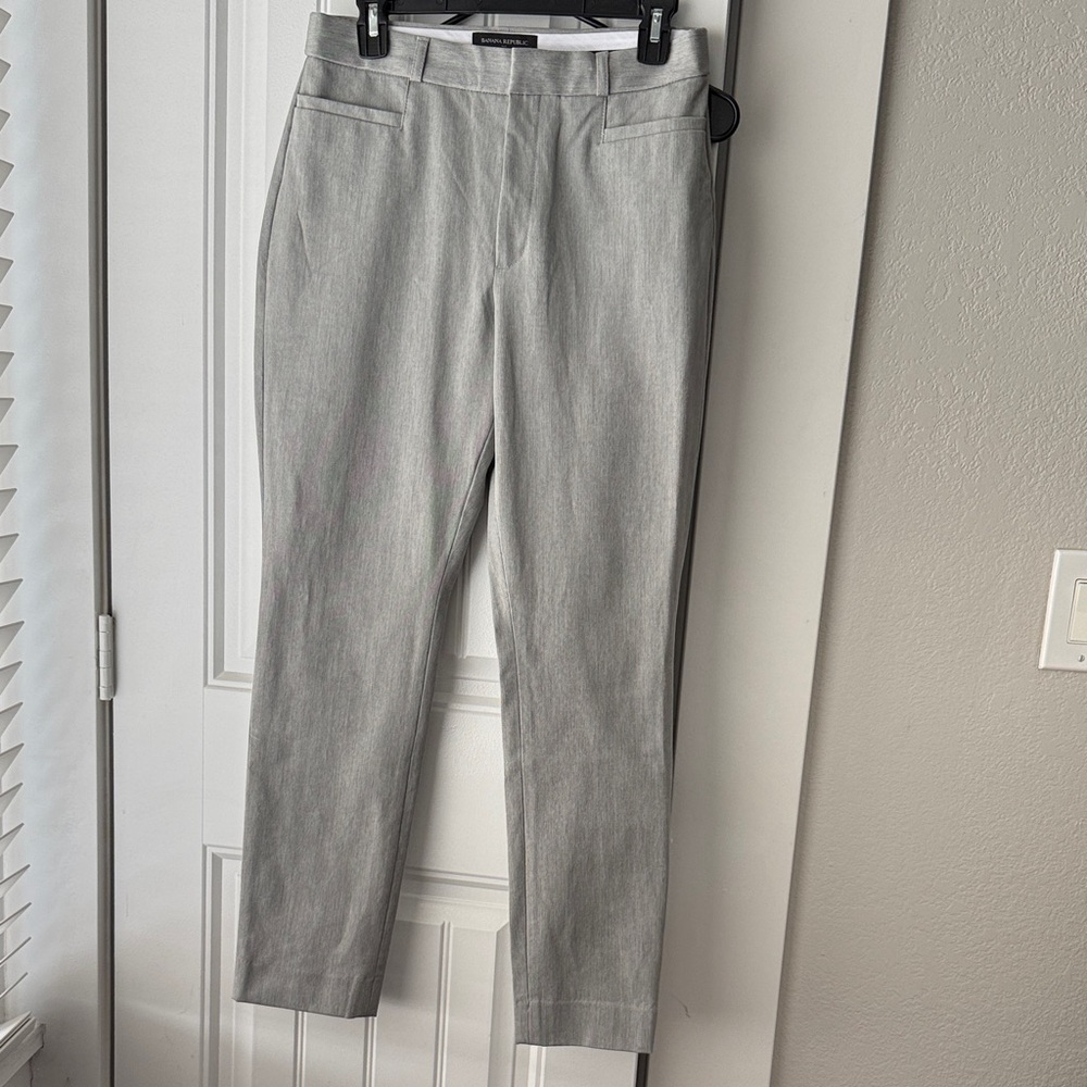 Banana Republic Light Gray High-Rise Sloan Trousers 8P NWOT